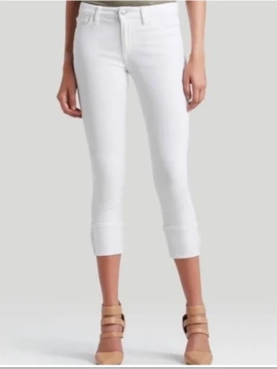 Joe's Jeans Denim - Joe's Jeans Jenny White Rolled Hem Cuffed Capri 3/4 Pant